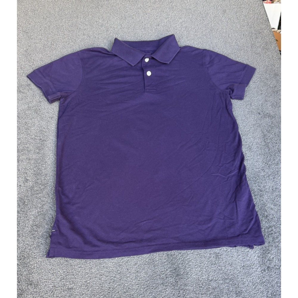 Goodfellow & Co Men Loring Polo Shirt Purple Crest Medium Standard Fit Short Slv